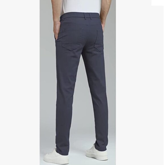 Plaid & Plain Men's Skinny Stretchy Khaki Pants Colored Pants Slim Fit Slacks - Picture 3 of 7